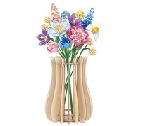 Demarsen Pot de fleurs Lego Pot de fleurs pour bouquet support en bois pour roses Lego fleurs de cerisier, tournesol, tulipes, jonquilles, lotus (petit)