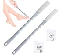 Demarzily Brosse de nettoyage des orteils, brosse à récurer pour les pieds avec manche de 40 cm de long en silicone souple pour soins des pieds pour personnes âgées, hommes et femmes (gris)