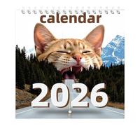 demaxiyad Calendrier 2026 en forme de chat mignon | Outil de rappel mensuel vertical pour filles, enseignants, adultes, garçons, étudiants, , maison, salle de classe