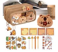 demaxiyad Capybara Fournitures Scolaires,Capybara Trousse Scolaire Mignonne Set De Papeterie - Organisateur De Stockage pour Fournitures Scolaires, Idéal pour, Adolescents, École Primaire, Collège,