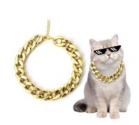 demaxiyad Collier de chaîne de Chien, Collier de chaîne métallique pour Chiens | Accessoire d'animaux de Compagnie à chaîne Lourde réglable | Collier de Bijoux en Alliage en Aluminium pour la