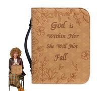 demaxiyad Couverture de livre biblique pour hommes, couverture de livre en cuir PU,Sac de livre à poignée supérieure - Housse de protection de la Bible en cuir PU, housse de protection manuelle pour