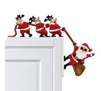 demaxiyad Décoration De Porte d'angle De Noël - Sculpture Murale en Bois - Décoration de Fronton de Porte de Noël - pour Mur TV Salon Fenêtre Chambre Cabinet