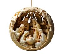demaxiyad Décorations de crèche de Noël | Pendentif en acrylique 2D pour crèche de Noël - Décorations d'intérieur de Noël | Pour fenêtre de Pâques, fête, vacances, maison, voiture, sac à dos