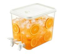 demaxiyad Distributeur de boissons pour fêtes, 8 L, transparent, étanche, avec 2 robinets, distributeur d'eau pour réfrigérateur | pour boissons chaudes et froides, limonade, thé glacé, sangria