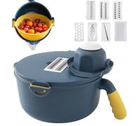 demaxiyad Éminceur de légumes,Râpe de cuisine avec récipient - Trancheuse à pommes de terre,pour préparation repas, salades, camping, pique-nique, barbecue, cuisine à la maison