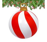 demaxiyad Grandes boules de Noël - Décorations géantes gonflables de 61 cm - Accessoires rouges et blancs pour fête, porche, jardin, intérieur, cour, extérieur, festival