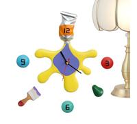 demaxiyad Horloge Murale Artistique, Horloge Décorative à Éclaboussures de Peinture pour Atelier, Sculpture Vibrante en Résine Fonctionne sur Piles pour Maison Bureau Café Salle de Classe Buanderie