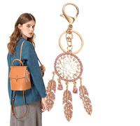 demaxiyad Porte-clé Attrape-rêves avec strass - Attrape-rêves - Tendance - Ornement pour femmes et filles, rose, Refer to description