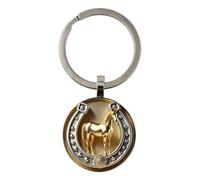 demaxiyad Porte-clés en métal en forme de fer à cheval en relief 2D, accessoire pour le Nouvel An, sac à main, sac à main, à attacher à un sac à dos, des bagages, ou comme idée cadeau