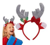 demaxiyad Serre-tête en bois de cerf de dessin animé - Serre-tête de Noël mignon - Bandeau tendance pour cheveux courts et longs pour les vacances d'hiver pour rassemblement, rendez-vous galant