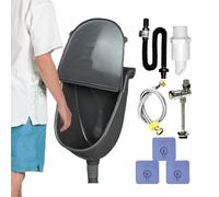 demaxiyad Urinoir Murinal avec Couvercle,Urinoir De Garage À Montage Mural Avec Chasse D'eau - Toilette De Salle De Bains Anti-Éclaboussures Réglable Avec Raccord Pour Robinet,Pour Camping-Car Dortoir