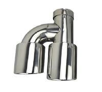 D'embout D'échappement Tuyau D'échappement À Sertir Double Sortie En Acier Inoxydable De Type H Pour Voiture( Left In51-out89)