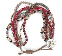 DEMDACO Beads Love Bracelet à breloques en verre et métal Bleu turquoise Taille unique, One Size Fits Most, Perle de verre, fer, corde, pierre semi-précieuse