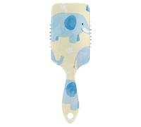 Démêlant anti-statique pour cheveux bouclés avec poignée ergonomique Motif éléphant bleu