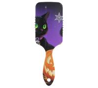 Démêlant anti-statique pour cheveux bouclés Halloween chats et citrouilles noirs conçu pour le séchage au sèche-cheveux avec poignée ergonomique cepillo para peinar