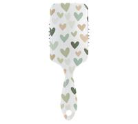 Démêlant pour cheveux bouclés lisses et lisses de style bohème - Style simple - Motif cœurs verts - Masseur de tête pour cheveux clairsemés - Poignée ergonomique cepillo para cabello