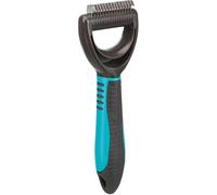 Démêleur De Pelage Pour Démêler Et Éclaircir - Lisse Le Poil De Garde Et Le Sous-Poil - Manche Plastique Caoutchouté - Longueur Des Dents 1 Cm - 5 X 18 Cm - Noir/Bleu - 24241