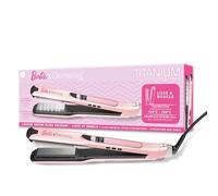 Demeliss - Lisseur Vapeur Titanium V2.0 - Plaques Flottantes Fines, Légères et Ergonomiques - Ultra Puissante, Réglable - Fer à Vapeur 2 en 1 Lisseur/Boucleur - Tous Types de Cheveux - Rose