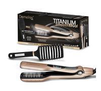 Demeliss Saint Algue Coffret Lisseur Vapeur Titanium SMOOTH RITUAL - Comprend une Brosse Démêlante Ventilée - Lissage Haute Performance, Hydratation Intense - Pour Tous Types Cheveux