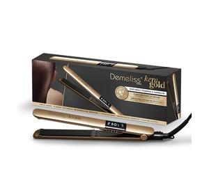 Demeliss Saint Algue Lisseur Kera GOLD 2 en 1 - Lisse & Boucle - Plaques Infusées Kératine - Température 150 à 230°C - Écran Digital - Cordon Rotatif 360° - Lissage Professionnel