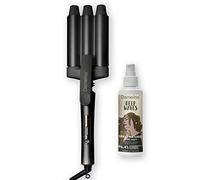 Demeliss - Saint Algue - WAVES BLACK, Fer à Onduler + Spray Texturisant Deep Waves, Boucleur Effet Wavy, Styler Complet, Revêtement Céramique et Tourmaline, Noir Mat