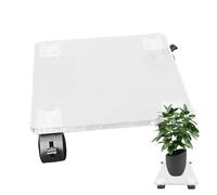 Déménagement de fleurs en acrylique - Chariot transparent, unité unique pour balcon, pot transparent avec roues verrouillables, matériel de patio, support de lavabo carré pour patio, porche et couloir