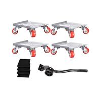 Déménagement de meubles - 5 roues, outil de déménagement très résistant, avec pied de biche court et coussinet antidérapant | Pour lits, tiroirs, appareils électroménagers, armoires de sécurité