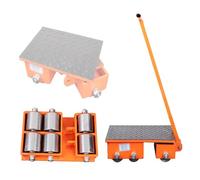 Déménageur de machines robuste, capacité de 1995,8 kg, roues en acier et polyuréthane, base pivotante pour un transport facile d'équipements industriels