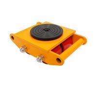 Déménageur Machines 6T 4 Roues Acier 360° Jaune Transporteur | Déménageur machines 6T, 4 roues acier 360°, charge 6T, plateau pivotant antidérapant, jaune, atelier entrepôt usine.