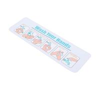 Demeras Affiche de Lavage des Mains 15x4.3 Pouces, étiquette Facile à Décoller avec Guide Visuel pour la Maison et les Installations Publiques