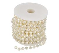 Demeras Belle Guirlande de Perles en Fil de Perles de 8mm, pour (Beige)