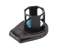 Demeras Boîte à Craie de Queue de Billard Magnétique, Support de Craie de Billard Octogonal Noir en Alliage d'aluminium Léger et Accessoire d'outil de en Cuir pour Jeu de