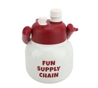 Demeras Bouteille d'eau Isolée, Tasse d'eau Isolée Antidérapante pour le Sport (Blanc Rouge)