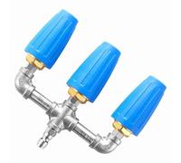 Demeras Buse Triple, Orifice 2,0, Buse 4000 PSI, Acier Inoxydable 304, Laiton, Connecteur Rapide 1/4" pour Machine de Nettoyage