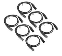 Demeras Câble de Signal de Lumière de Scène XLR Professionnel Fil de Microphone Polyvalent 1m de Longueur 10PCS Fil de Signal de Scène Noir pour Événements en Direct et Studios