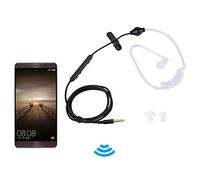 Demeras Casques Intra Auriculaires Écouteur de sécurité à Tube d'air Casque Anti rayonnement Oreille Unique avec Micro pour appareils de téléphone Portable(Tube Blanc Black Line)