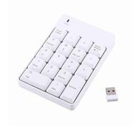 Demeras Clavier numérique 2, 4 GHz pavé numérique USB sans Fil pavé numérique numéro avec Mini récepteur USB 18 Touches pour Ordinateur Portable Nouveau(Blanc)