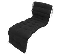 Demeras Coussin de Chaise Longue d'extérieur, 4 Plis, Antidérapant, Doux, pour Chaise Longue de Piscine, pour Jardin (Noir)