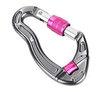 Demeras Crochet Mousqueton d'escalade Pince Mousqueton à Verrouillage Automatique en Aluminium 25KN pour hamacs Yoga Swing Alpinisme équipement de Sauvetage(Rouge)