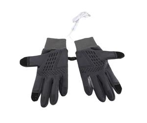 Demeras d'hiver électriques, Chauffants électriques Antidérapants en Polyester pour écran Tactile pour Le Cyclisme (Température constante Grise)