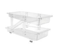 Demeras Distributeur de Boissons à roulettes, Support de Canette de Boisson à roulettes Multifonctionnel à 2 Couches, Bande Antidérapante, Forte capacité de Charge pour Garde-Manger (Blanc