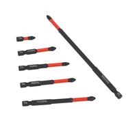 Demeras Embout de Tournevis PH, Lot de 6 Embouts de Tournevis Magnétiques Haute dureté, Tige Hexagonale de 1/4 Pouce, Impact Antidérapant pour l'entretien Automobile