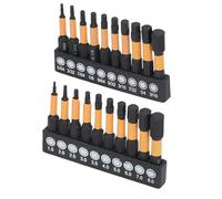 Demeras Embouts de Tournevis Embout à Tige Hexagonale de 1/4" 20 Pièces en Acier allié de Taille Standard Impériale Métrique S2 Haute Résistance pour l'assemblage de Pièces de Meubles