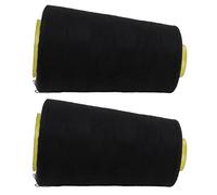 Demeras Fil à Coudre Noir en Polyester de qualité Supérieure, 2 Pièces,