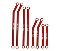Demeras Jeu de Maillons de Direction RC de Haute Précision, Pièces de Rechange Durables en Alliage D'aluminium pour Voiture à Chenilles SCX24 1/24 (Rouge)