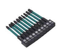 Demeras Jeu d'embouts de Tournevis, Embout de Tournevis en Acier allié S2 70 Mm PH1 PH2 PH3 PZ1 PZ2 PZ3 T10 T20 T25 T30 Phosphatation Noire Tige Hexagonale 1/4" pour Assemblage de Meubles