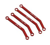 Demeras Liens de Châssis RC, Tiges de Traction de Remplacement en Aluminium Léger pour Voiture sur Chenilles SCX24 1/24, 4 Pièces (Rouge)
