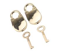 Demeras Lot de 2 Mini Cadenas Ours en Alliage de Zinc avec Clés pour Boîtes à Bijoux, Sacs à Main, Armoires de Rangement 3,8 X 3,1 Cm (Doré clair)