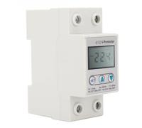 Demeras Protecteur de Surtension et de Sous-tension, écran LCD 2P, Interrupteur de Réinitialisation Automatique 63A pour la Protection contre le Tonnerre à Induction, Boîtier PC Durable